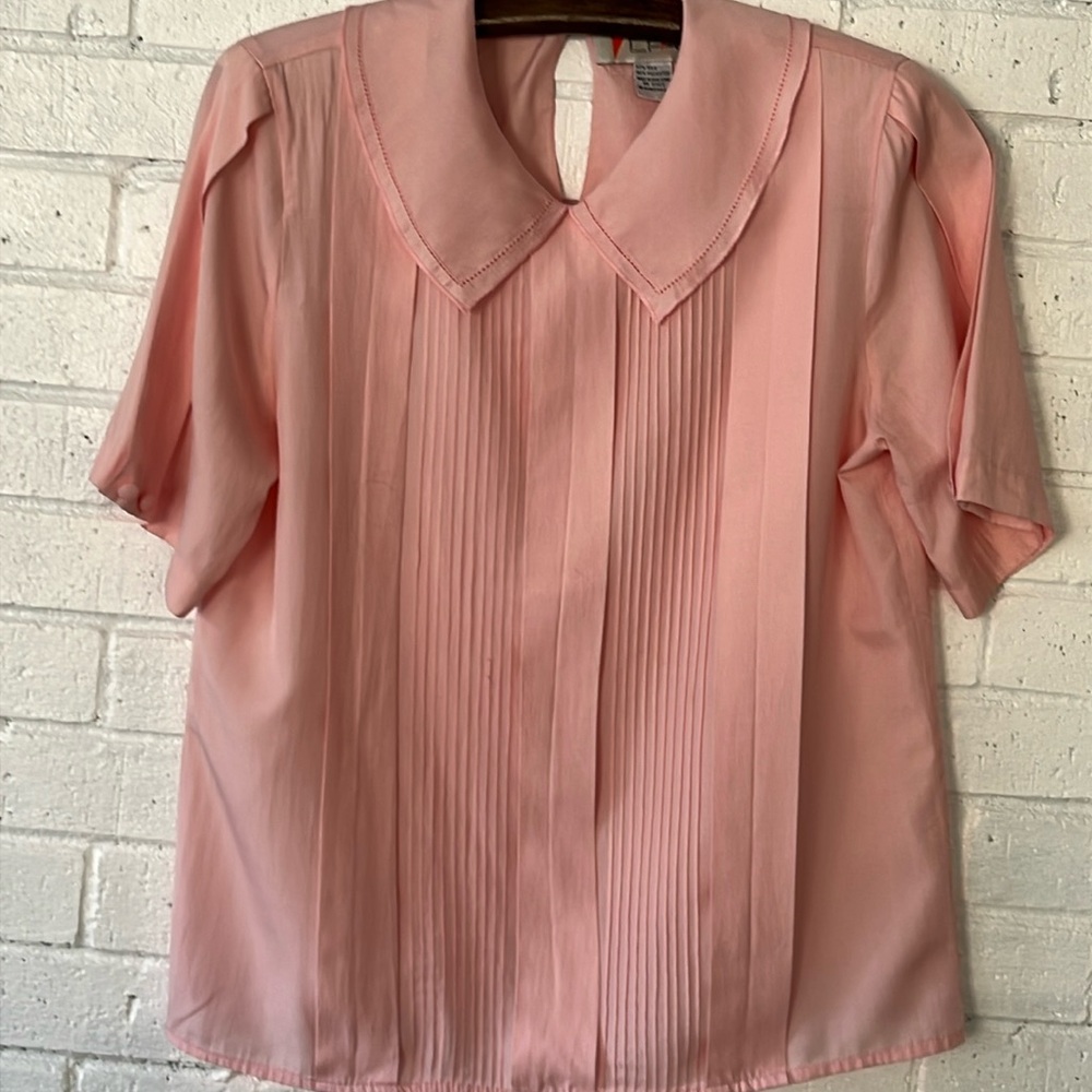 Vintage Chauc Blouse Shirt Sz 10 SIlk/Polyester Blend Closure Tailored Feminine.